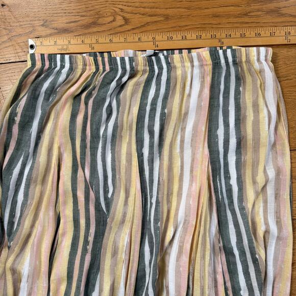 new directions Pastel Yellow, Sage Green Pink Gauze Godet Maxi Skirt XL READ - Picture 8 of 10